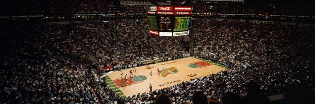 Imagem da Key Arena, na época que recebia partidas da NBA