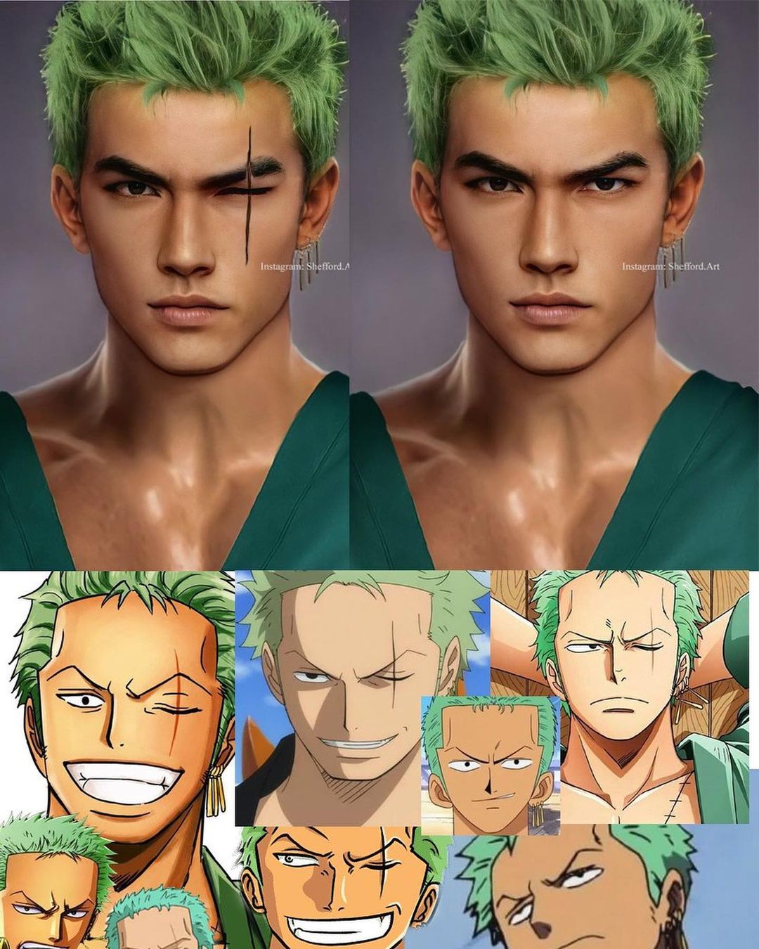 Fã de One Piece fez uma arte 3D realista incrível do Zoro