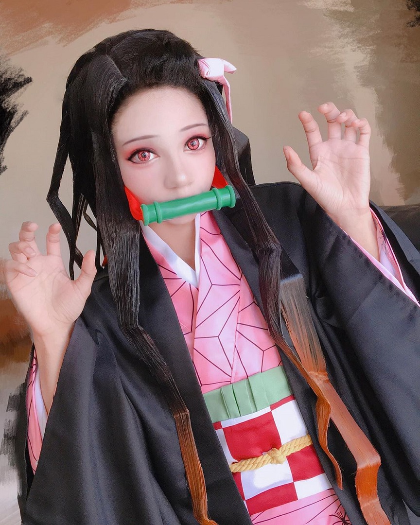 Fã faz cosplay perfeito de Nezuko, de 'Demon Slayer