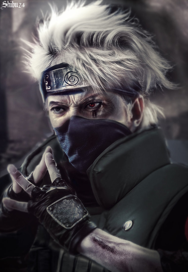 Desenho realista do kakashi