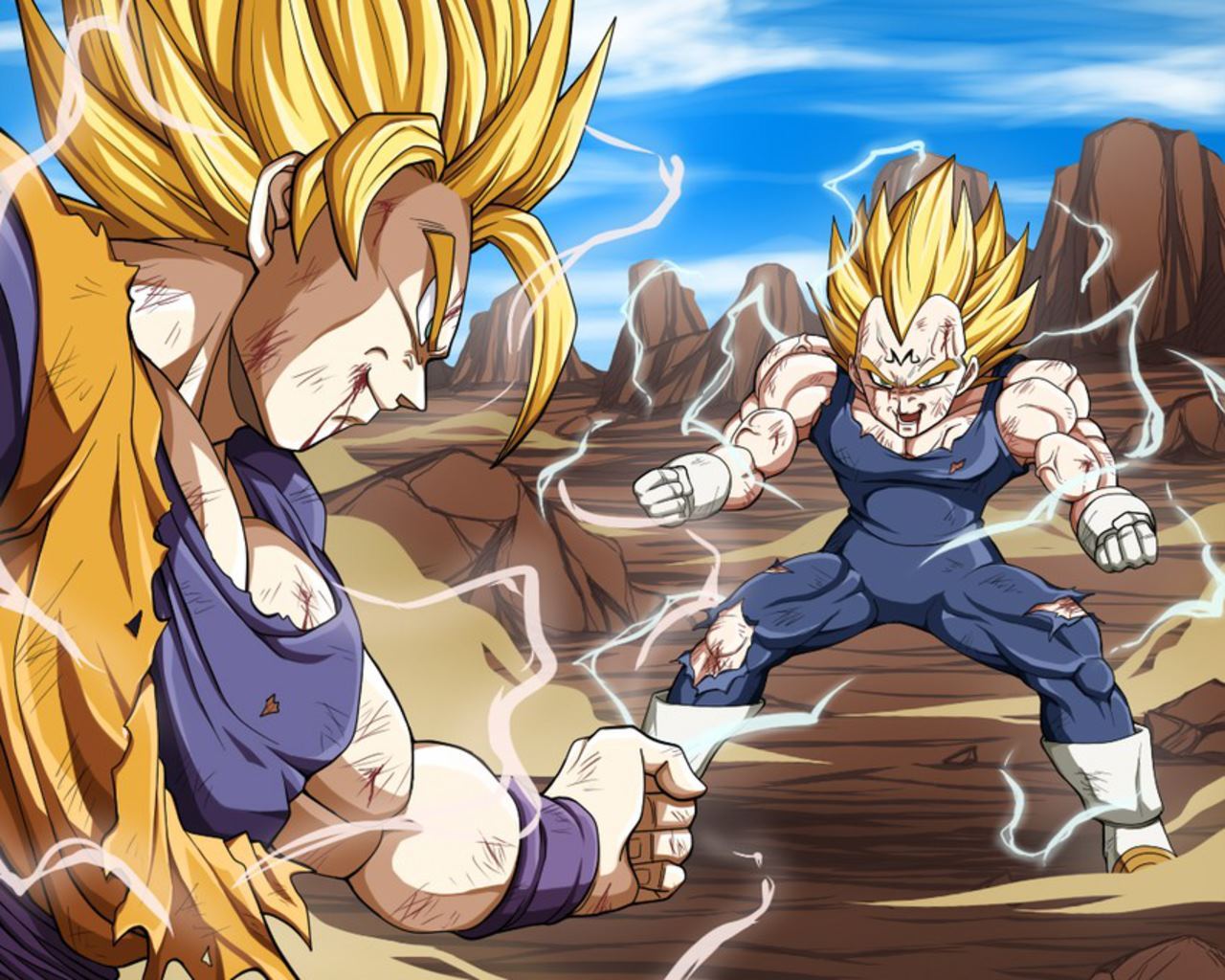 Fã cria arte mostrando momento de amizade entre Goku e Vegeta na saga de Buu