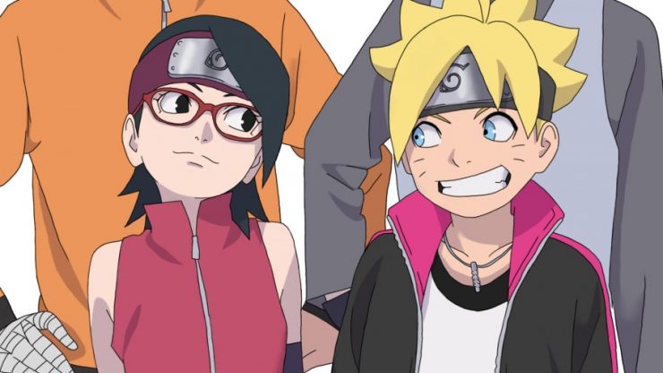 como desenhar boruto e sarada