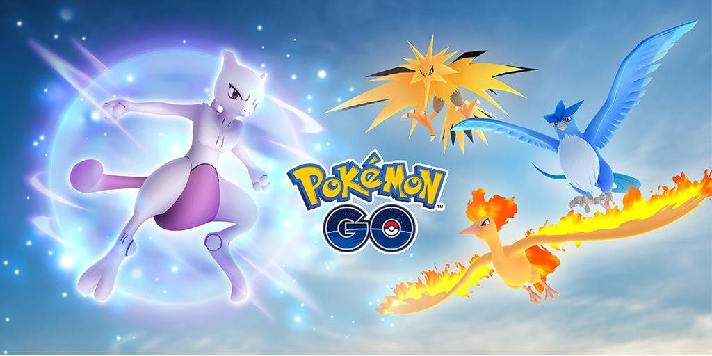 Novo evento de Pokémon Go trará de volta os três pássaros lendários e Mewtwo
