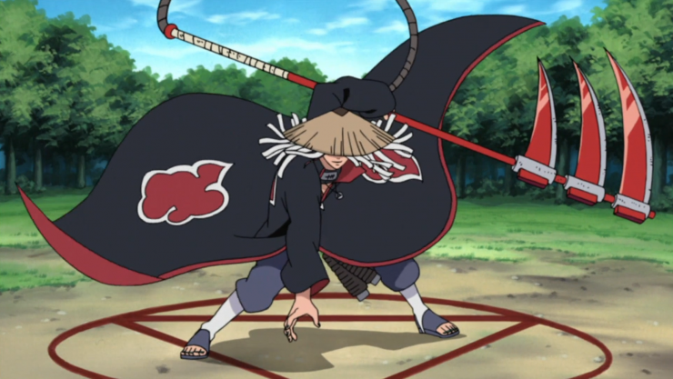 Hidan personagem imortal da Akatsuki que deu muito trabalho para conseguir  derrotá-lo