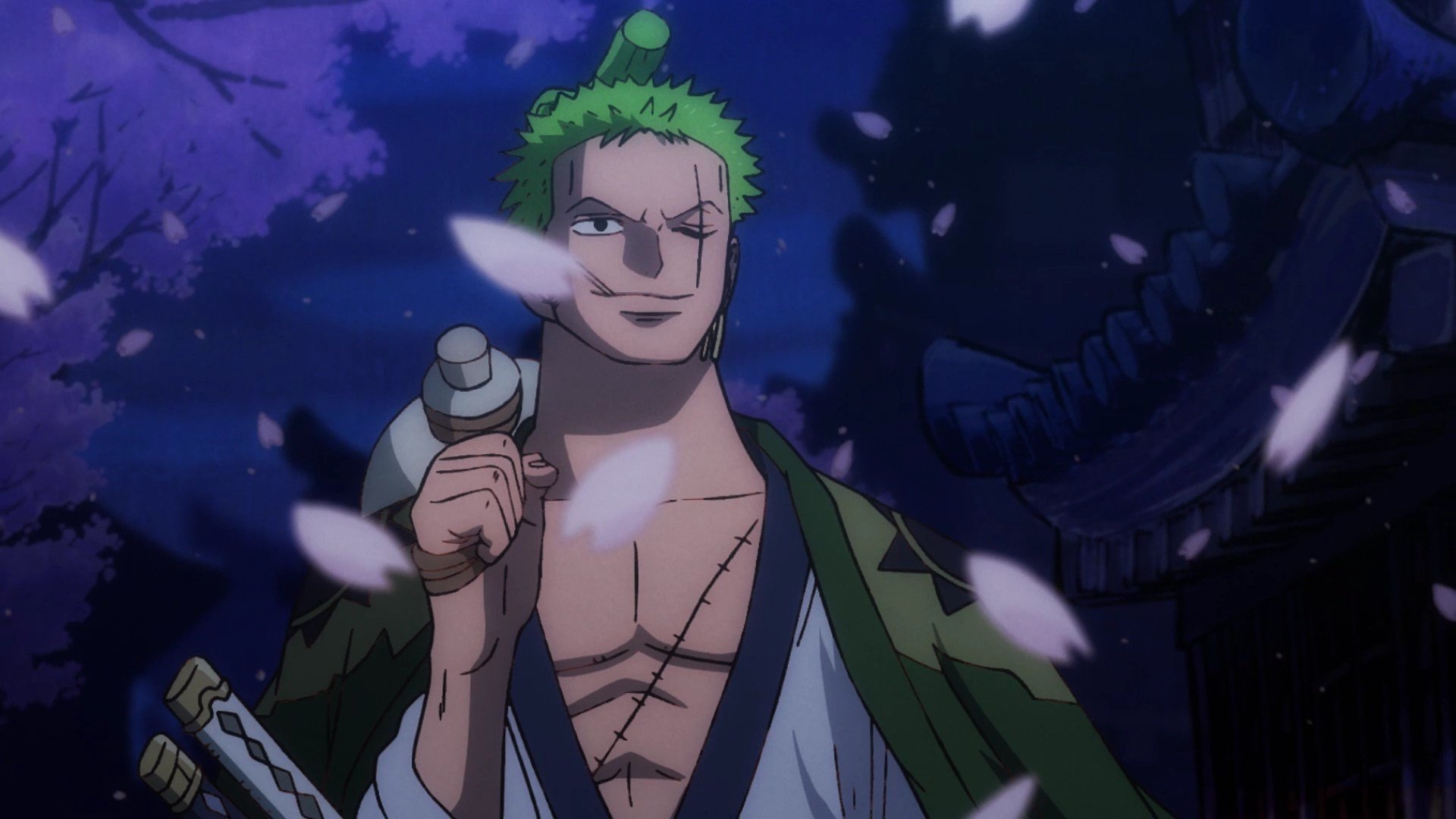 One Piece - País de Wano (892 em diante) A Empunhadura Tripla do  Conquistador! Zoro vs. King! - Assiste na Crunchyroll