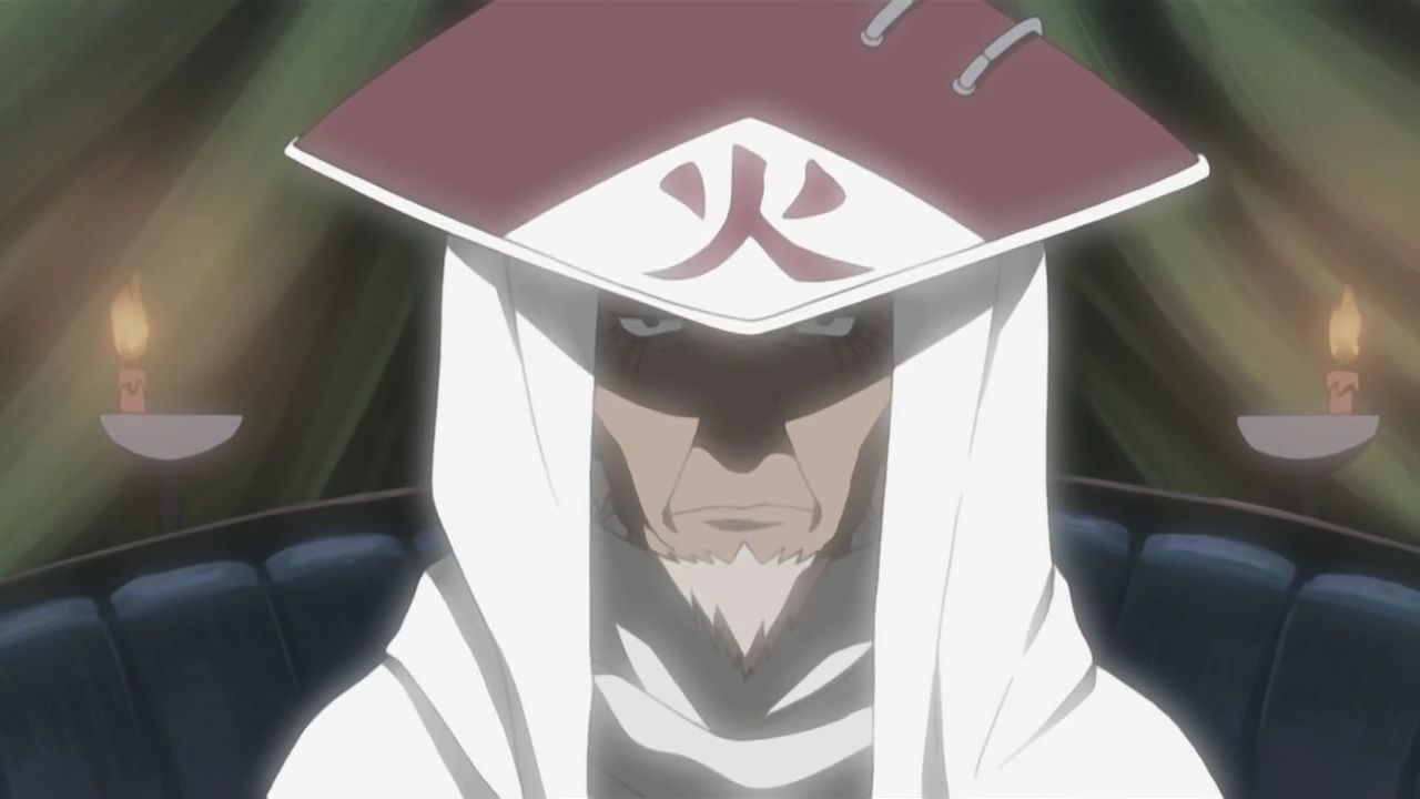 A morte do Terceiro Hokage., O Terceiro Hokage, Hiruzen Sarutobi,  protagoniza a cena mais marcante de Naruto, usando o jutsu do herói que uma  vez salvou a aldeia, confiando poder ao