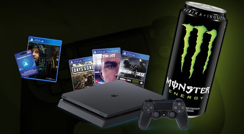 Parceria entre PlayStation e Monster Energy sorteará um PS4 por dia