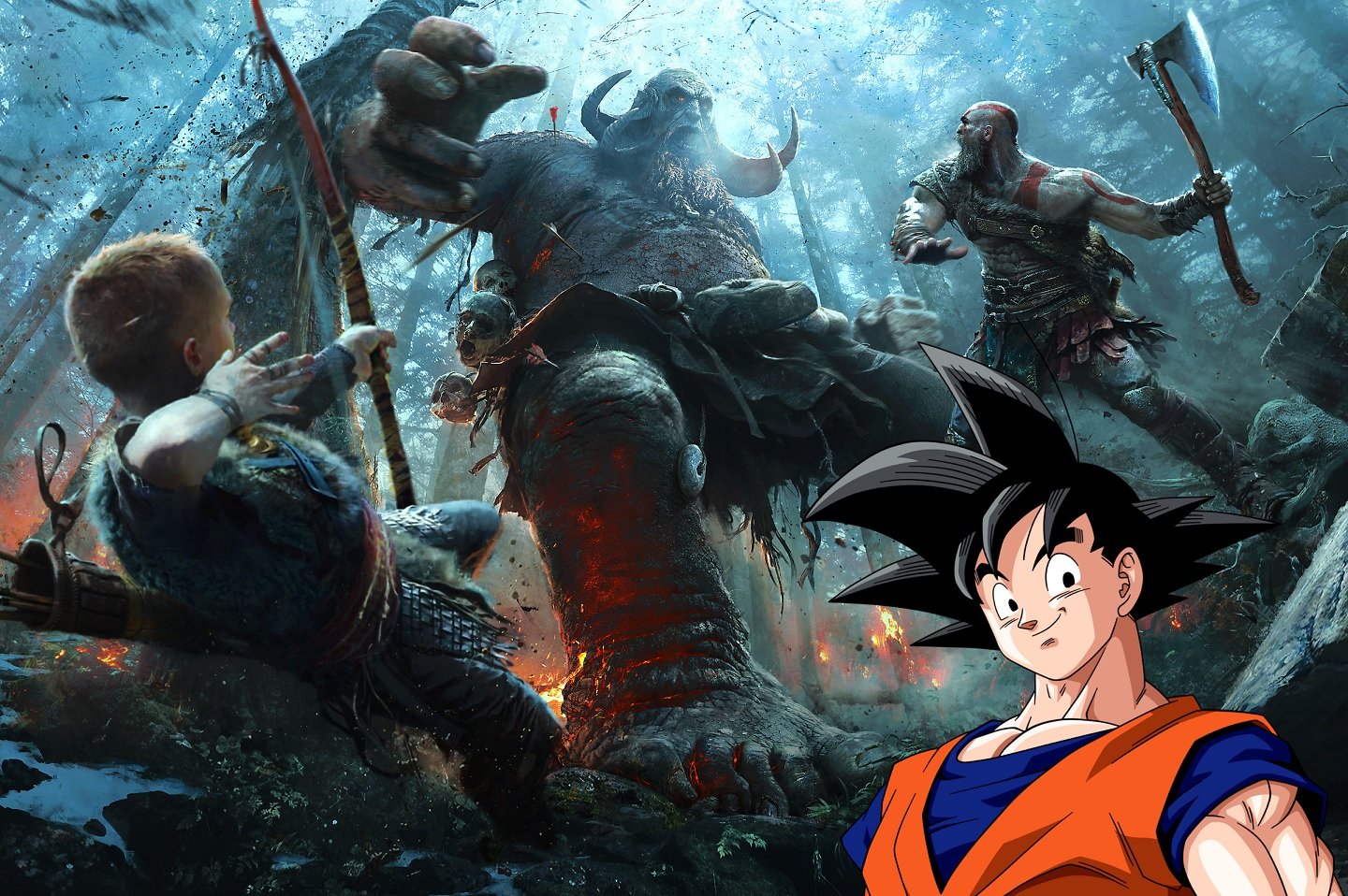 Artista imagina um crossover épico entre Dragon Ball e God of War