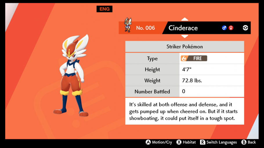 Pokémon Sword and Shield Inicial Cinderace