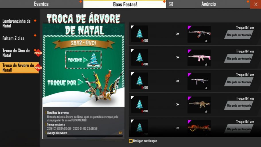 Free Fire skin de arma