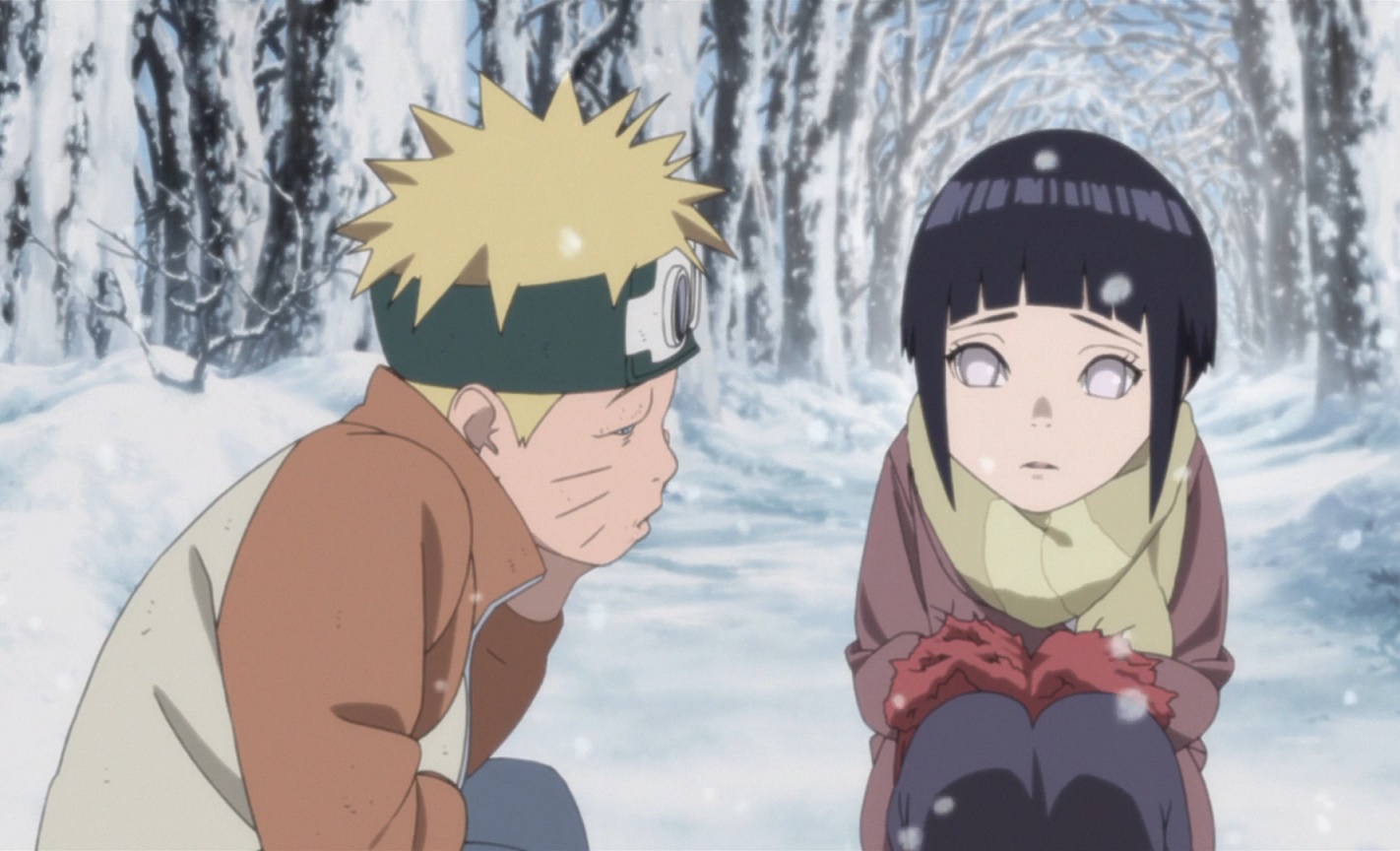 Boruto vendo a Hinata ficar vermelha pelo Naruto e ele não