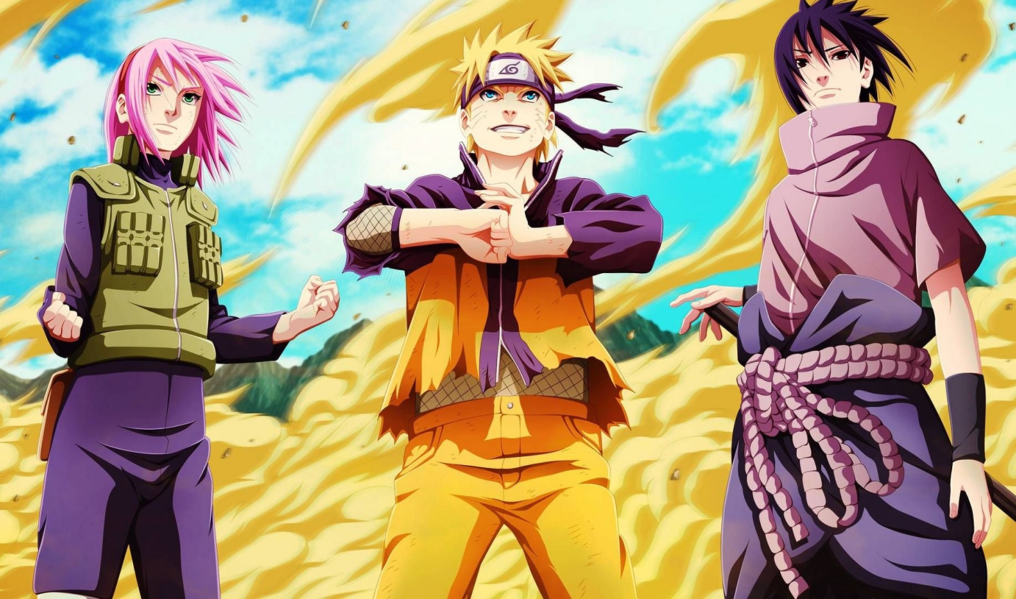 Este seria o visual dos membros do Time 7 de Naruto 