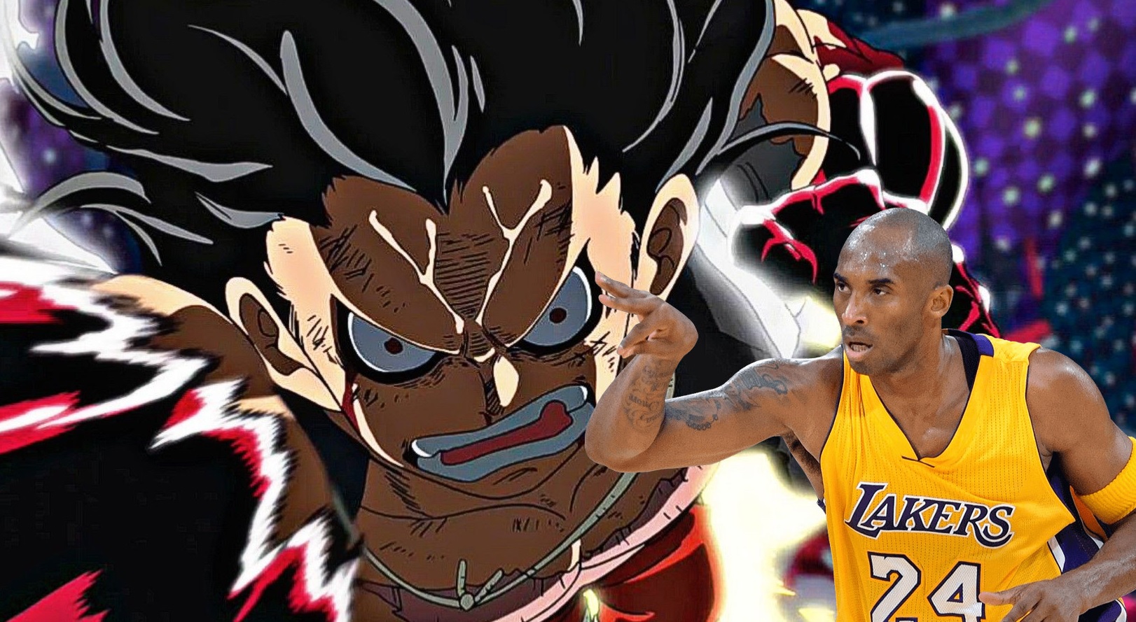 Fã de One Piece homenageia Kobe Bryan em uma ilustração de Luffy utilizando o Black Mamba