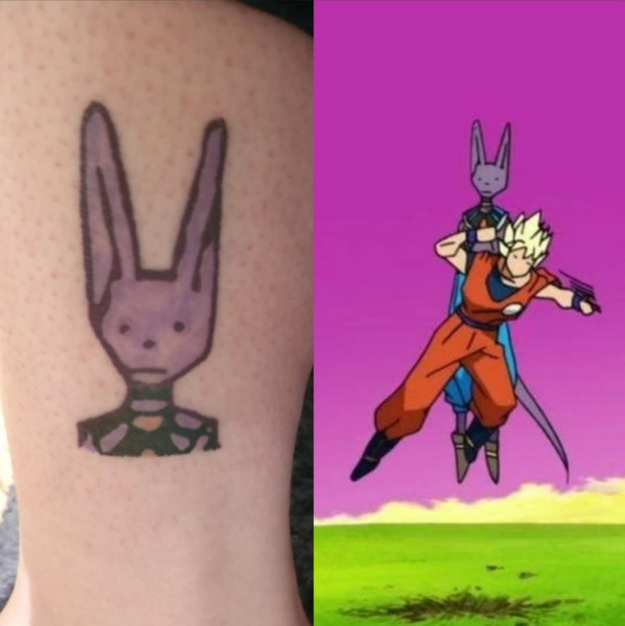 Dragon Ball Super Bills Goku Animação Bizarra Tatuagem