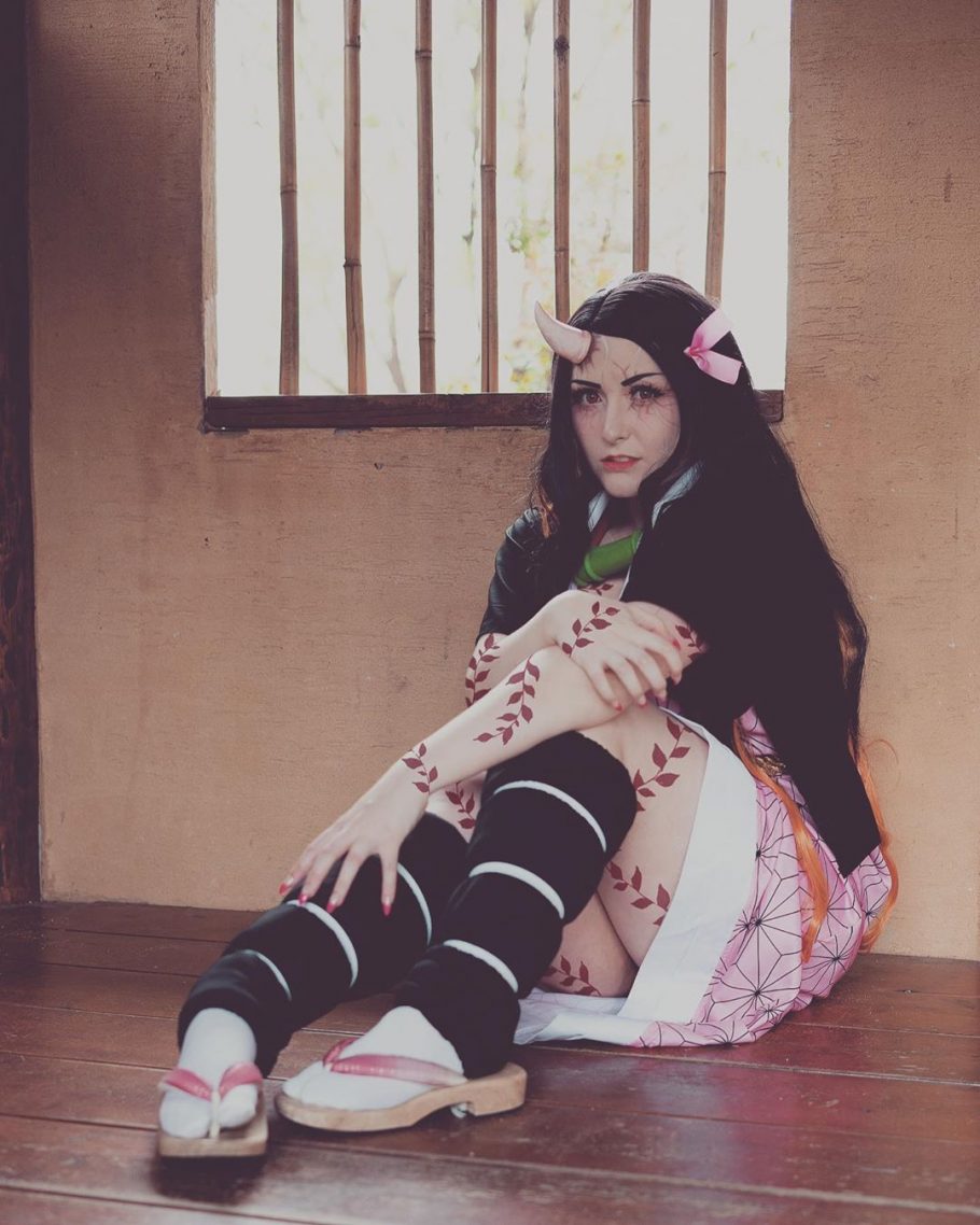 Fã faz cosplay perfeito de Nezuko, de 'Demon Slayer