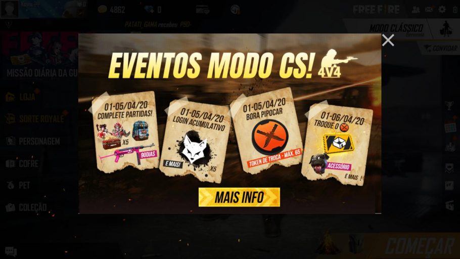 Free Fire máscara Catiorro