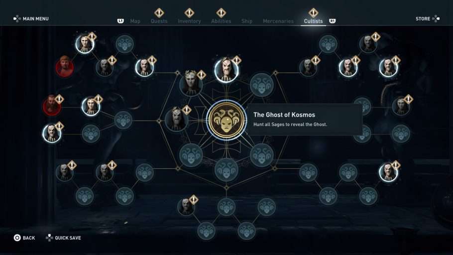 Assassin's Creed Odyssey - Cultistas e suas localizações Culto do Kosmos
