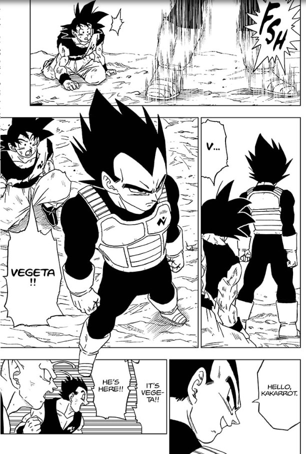 Vegeta utiliza a técnica de teletransporte de Goku