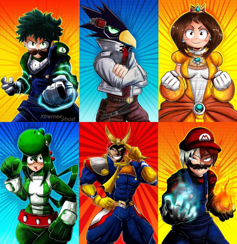 Artista imagina os heróis de My Hero Academia fazendo cosplay de personagens de Smash