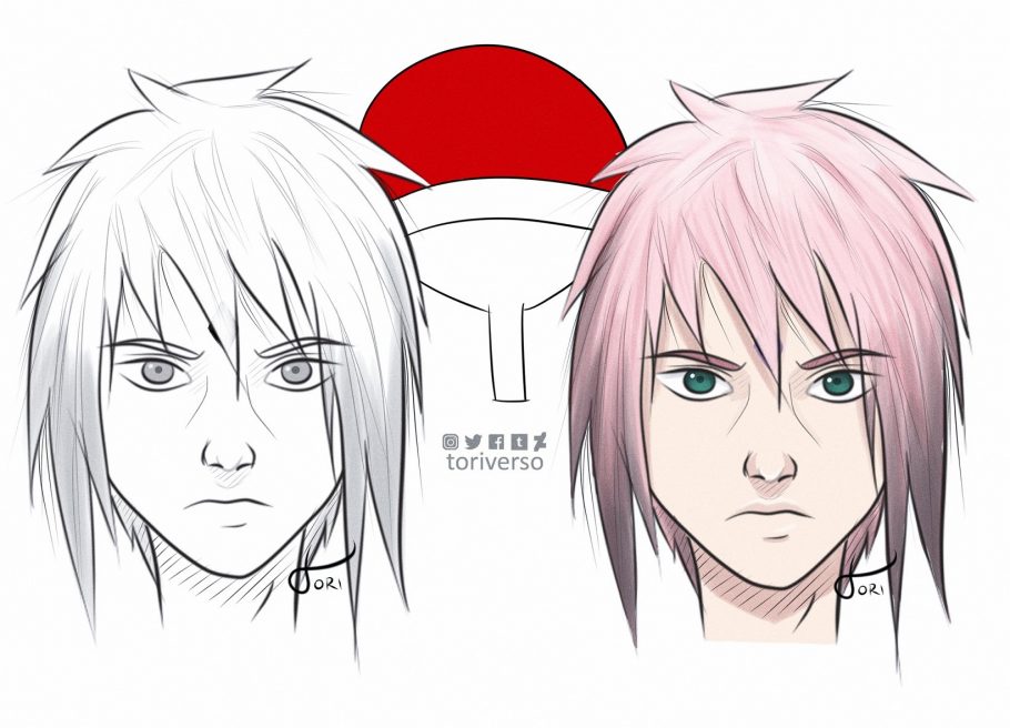 Artista brasileira imagina como seria o visual de um filho de Sasuke e Sakura