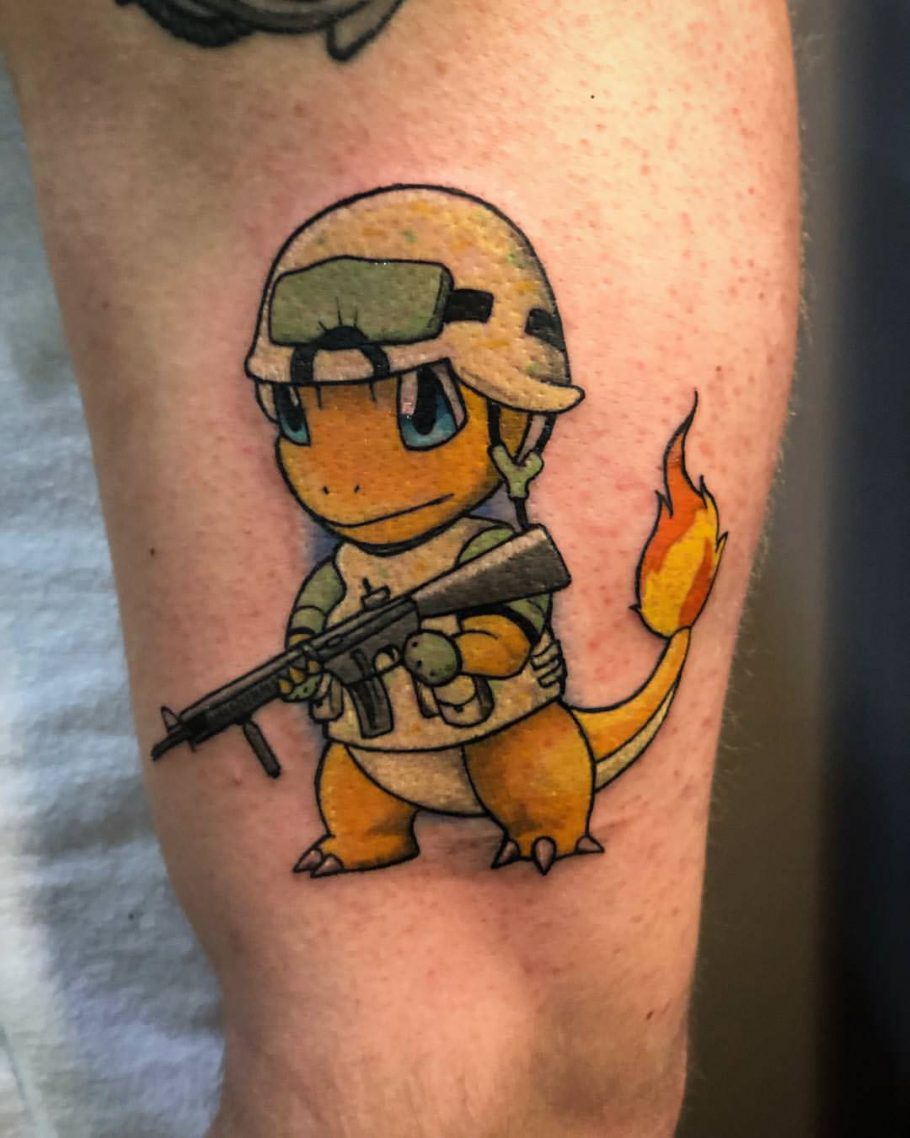 Fã de Pokémon viraliza ao fazer tatuagem de Squirtle após virar bombeiro