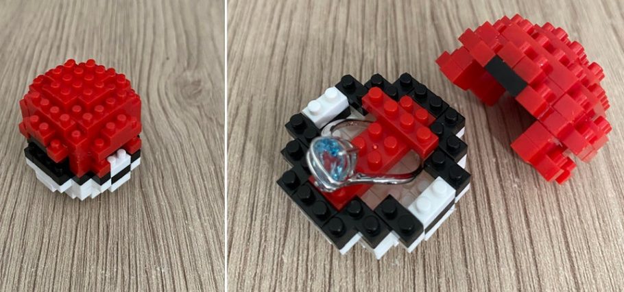 Fã pede namorada em casamento usando Pokébola em LEGO e viraliza