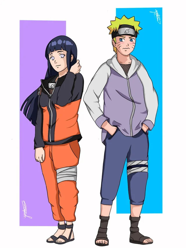 Artista reimagina Naruto e Hinata com os uniformes trocados, e o resultado é espetacular!