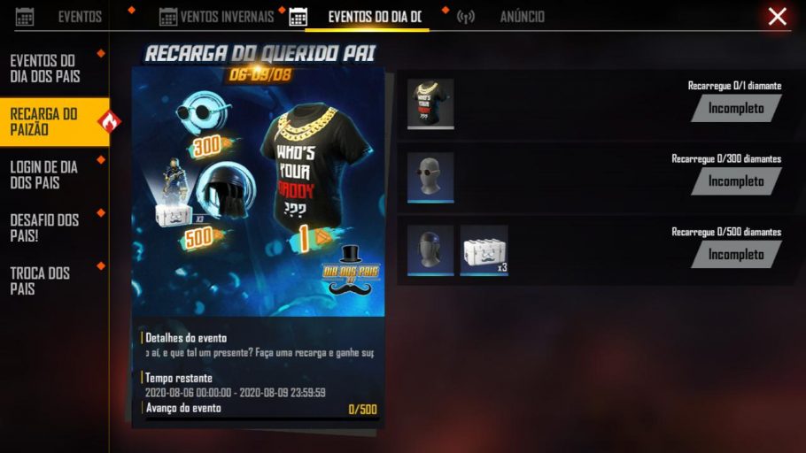 Evento trará nova personagem por recarga de 1 diamante - Pichau Arena