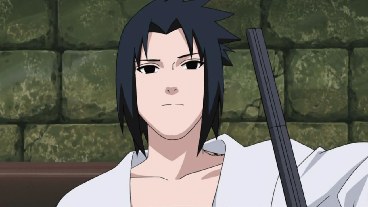 Sasuke sorrindo