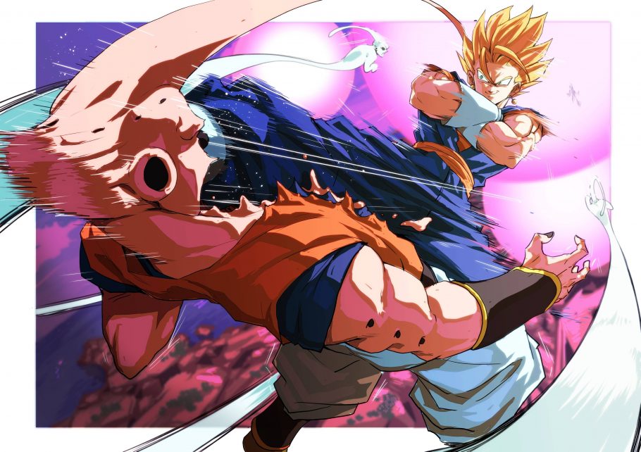 Artista homenageia luta entre Vegetto e Super Buu em Dragon Ball Z em incrível ilustração