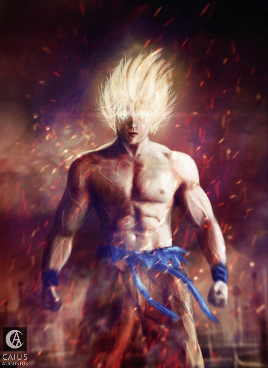 Artista brasileiro fez ilustrações incrivelmente realistas de Goku e Vegeta