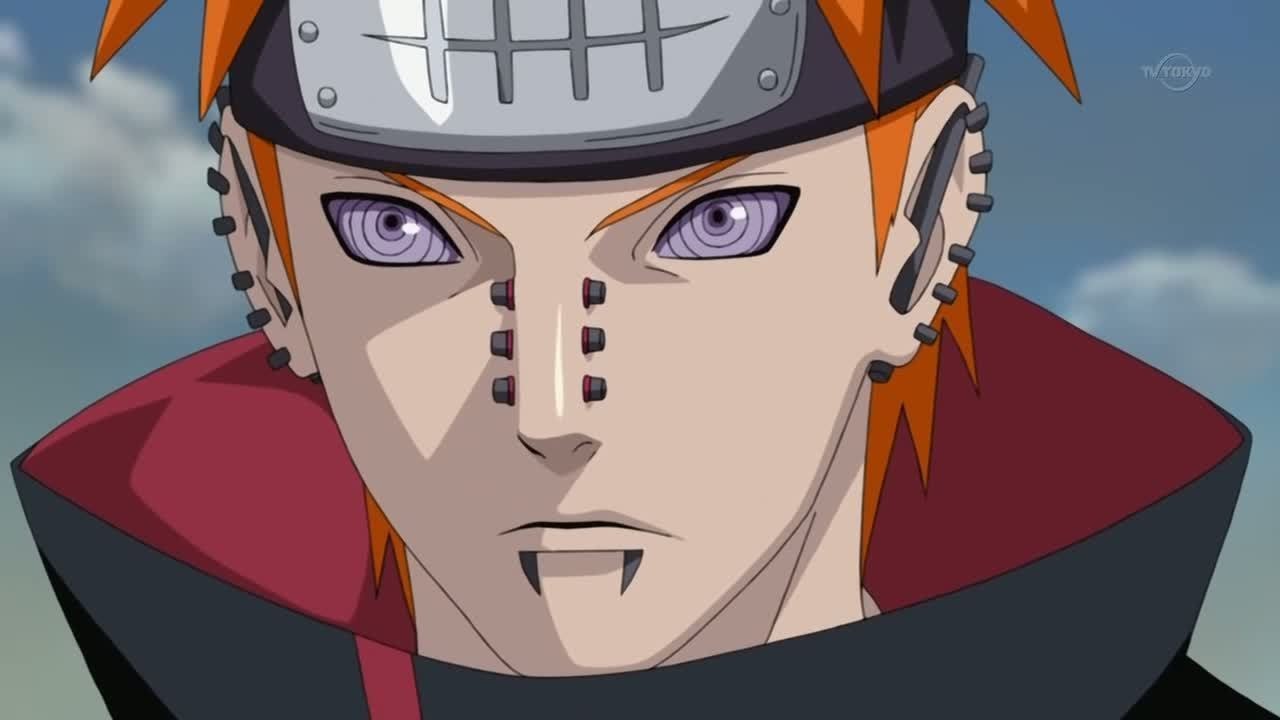 Este era o visual original de Pain em Naruto Shippuden e ele tinha