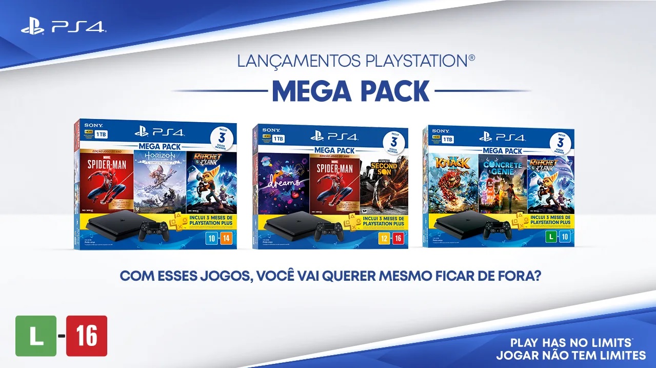 Sony anuncia três novos Mega Packs para o PlayStation 4