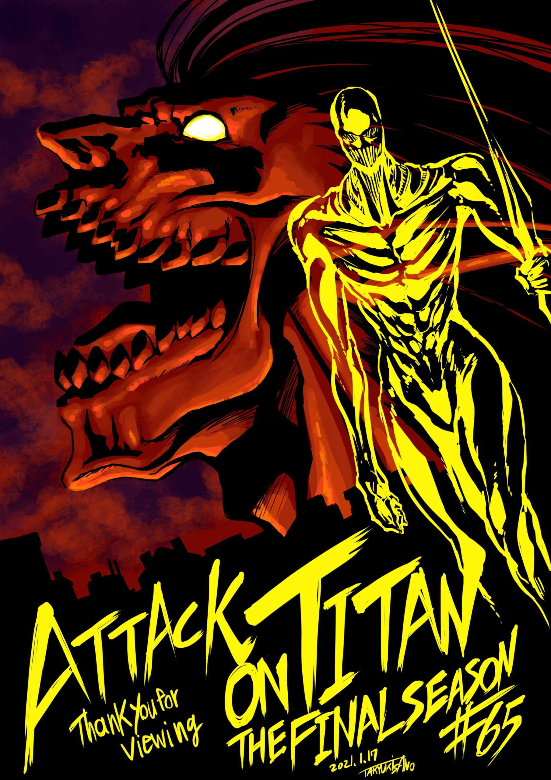 Diretor de Attack on Titan compartilhou uma ilustração especial celebrando o novo episódio