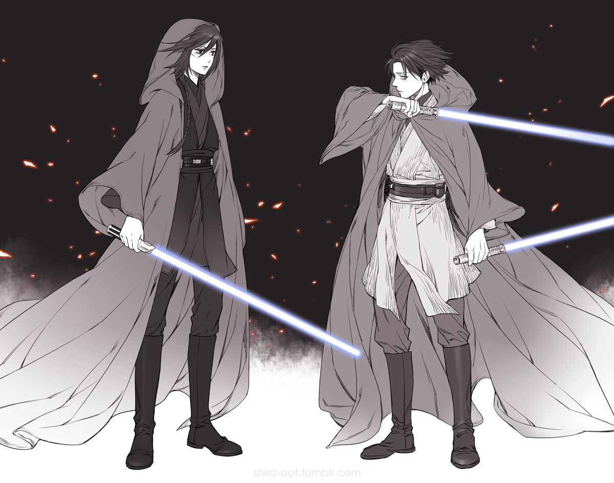Fã de Attack on Titan imaginou Levi e Mikasa como personagens de Star Wars