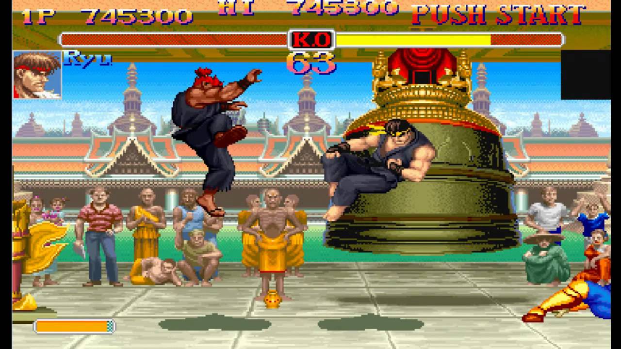 Pilão do Zangief subindo as telas no Street Fighter 2' de