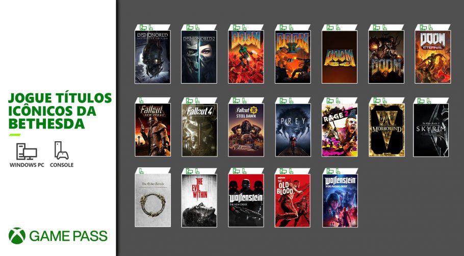19 jogos das franquias mais icônicas da Bethesda chegam ao Xbox Game Pass amanhã