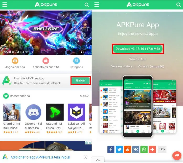 WhatsApp sem Play Store