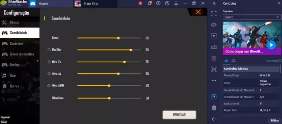 Free Fire sensibilidade