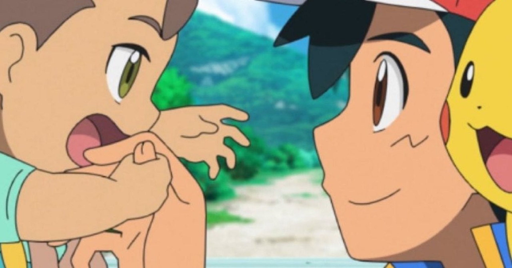 Dublagem de Pokémon Journeys compartilha clipe emocionante do Ash encontrando seu irmão mais novo