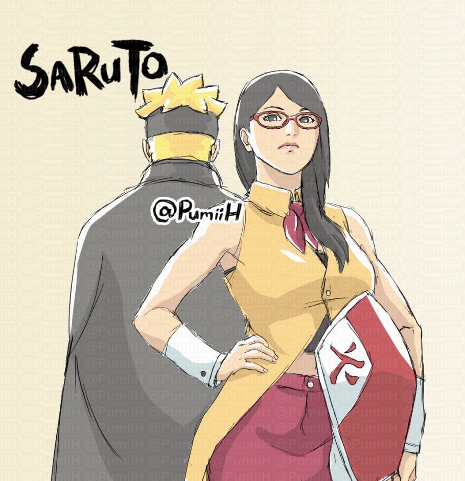 Arte imagina o visual de Sarada Uchiha como futura Hokage em