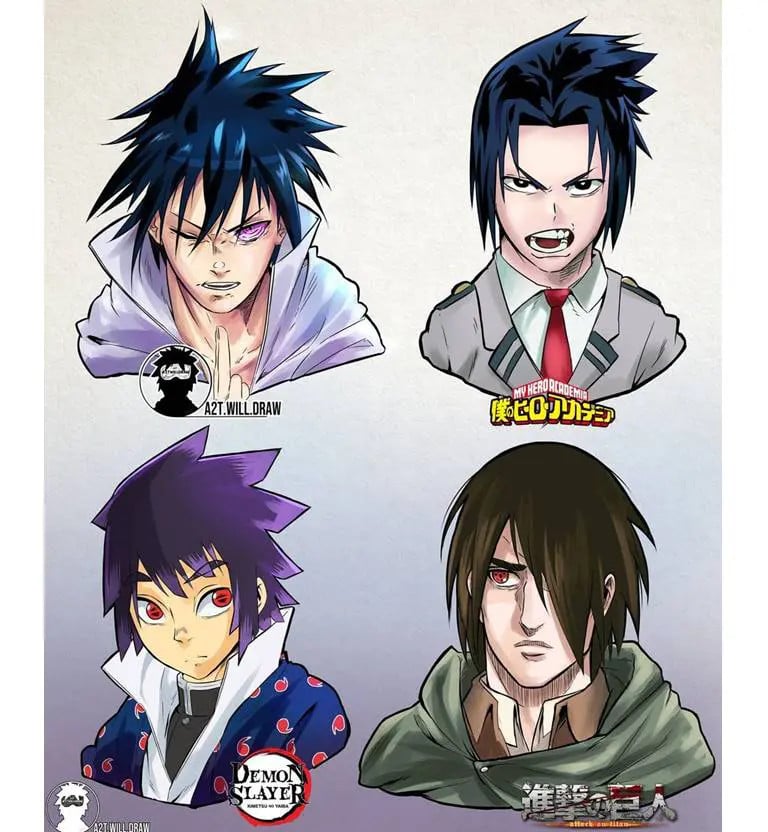 Personagens de anime com traço de jojo