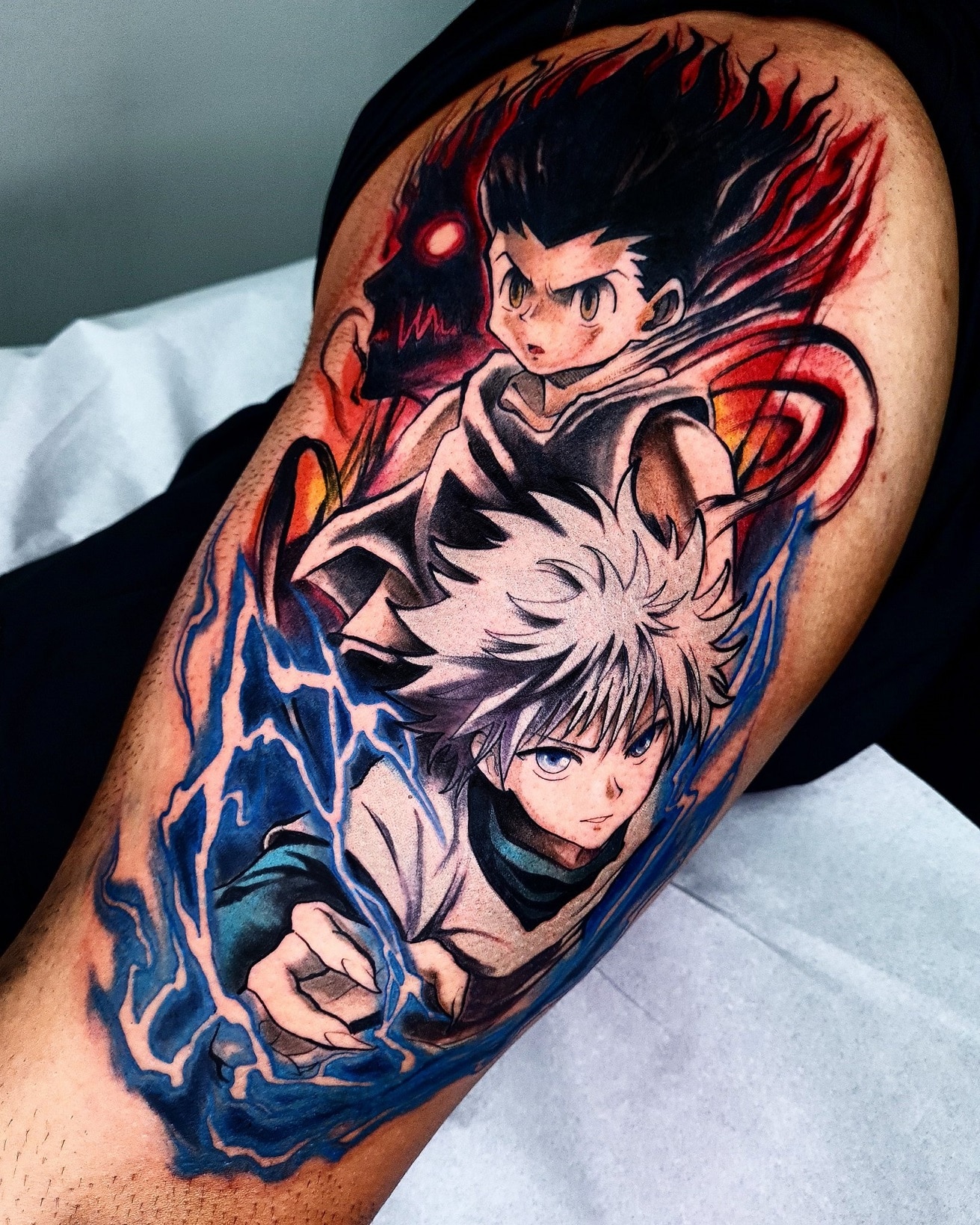 Hunter x Hunter - Tatuador brasileiro compartilhou uma tatuagem impecável de Gon e Killua