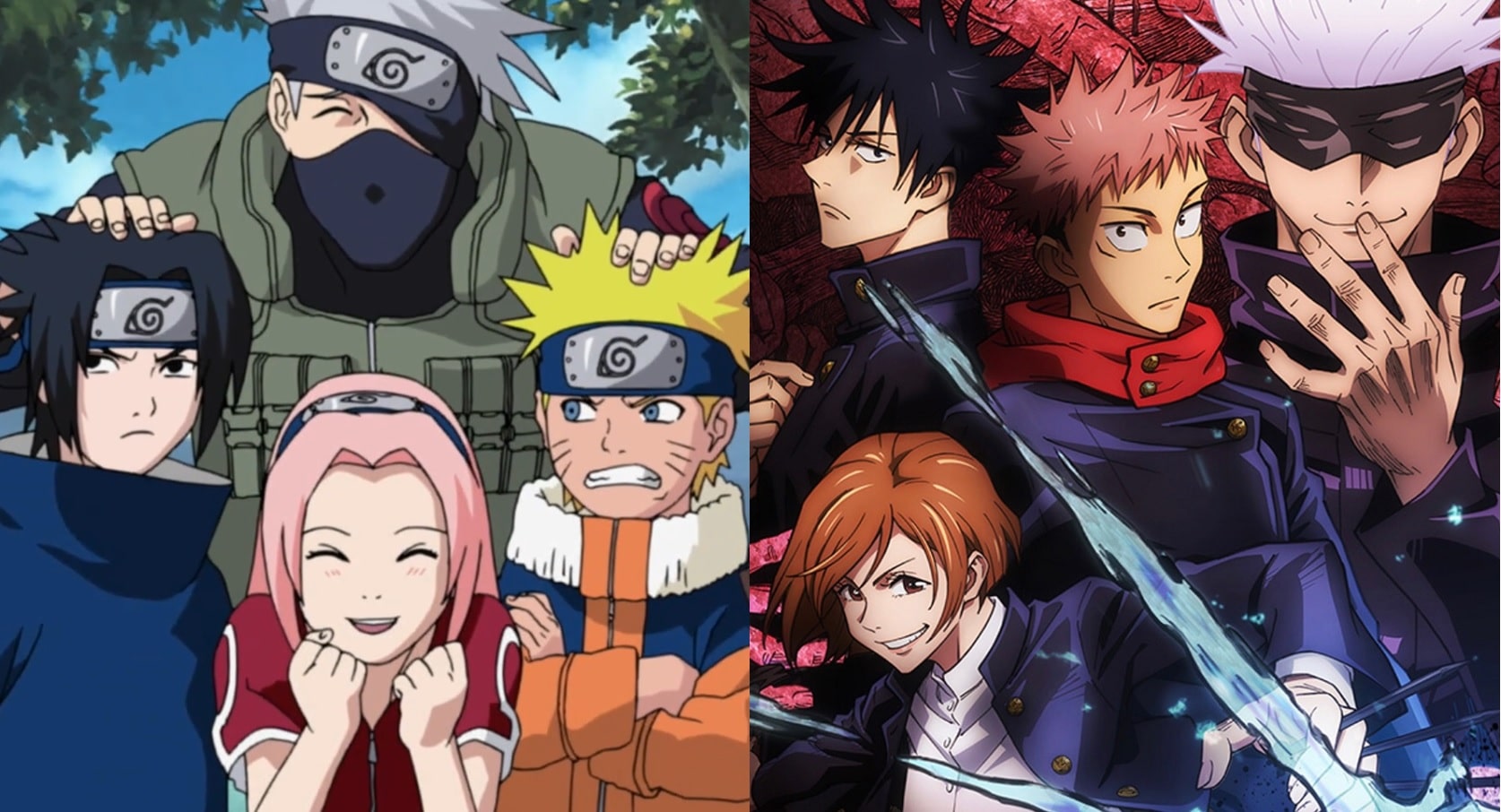 Artista criou um crossover perfeito entre o quarteto de Naruto e Jujutsu Kaisen