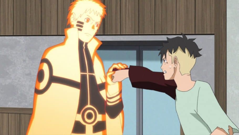 Boruto 193 mostra Naruto e Kawaki formando um vinculo muito