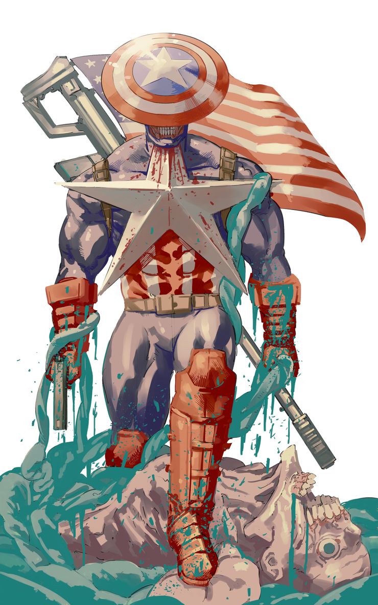 Criador de Chainsaw Man compartilha uma arte perturbadora do Capitão América 