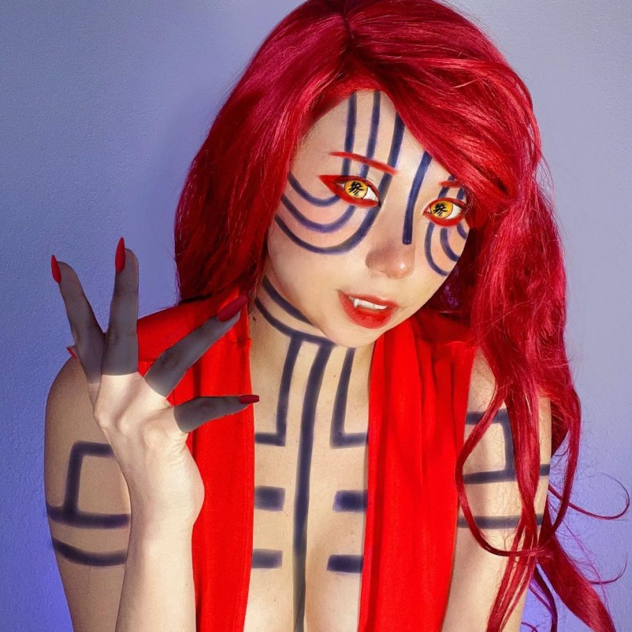 Fã de Demon Slayer fez um cosplay feminino do Akaza impressionante