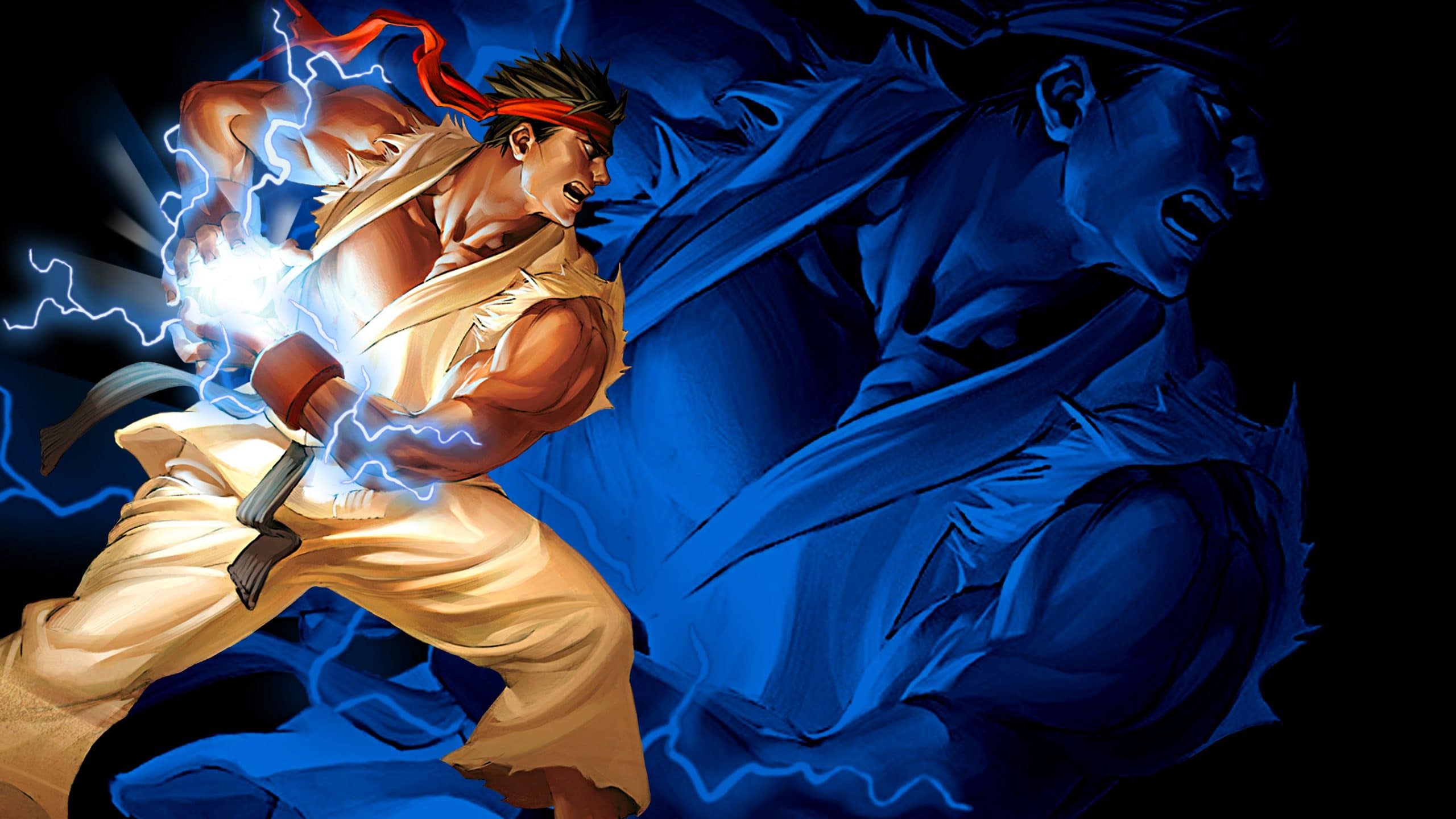 Momento epico do Ryu preparando um HADOUKEN no Street fighter II Victo