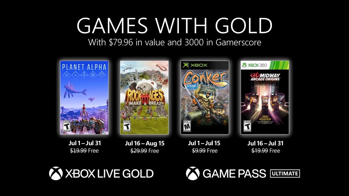 Confira os títulos gratuitos do Xbox Games With Gold de Julho