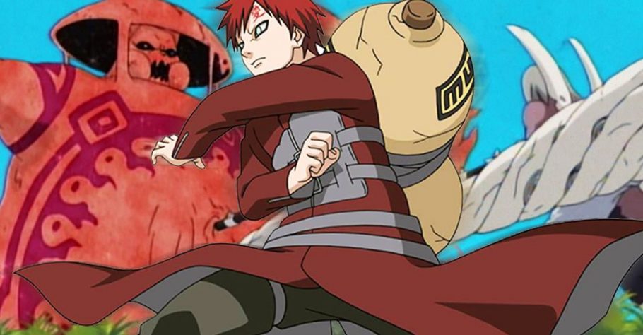 Nesse momento, Gaara, usando sua areia, escreveu um kanji em sua